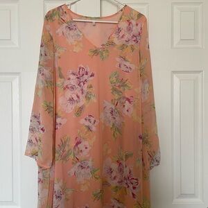 Floral Peach Tunic Dress